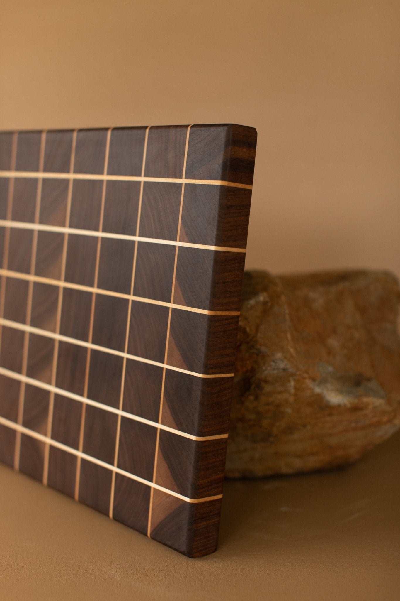 Walnut & Maple Grid Cutting Board- 13" x 12.25" - Acorn Bluff Farms