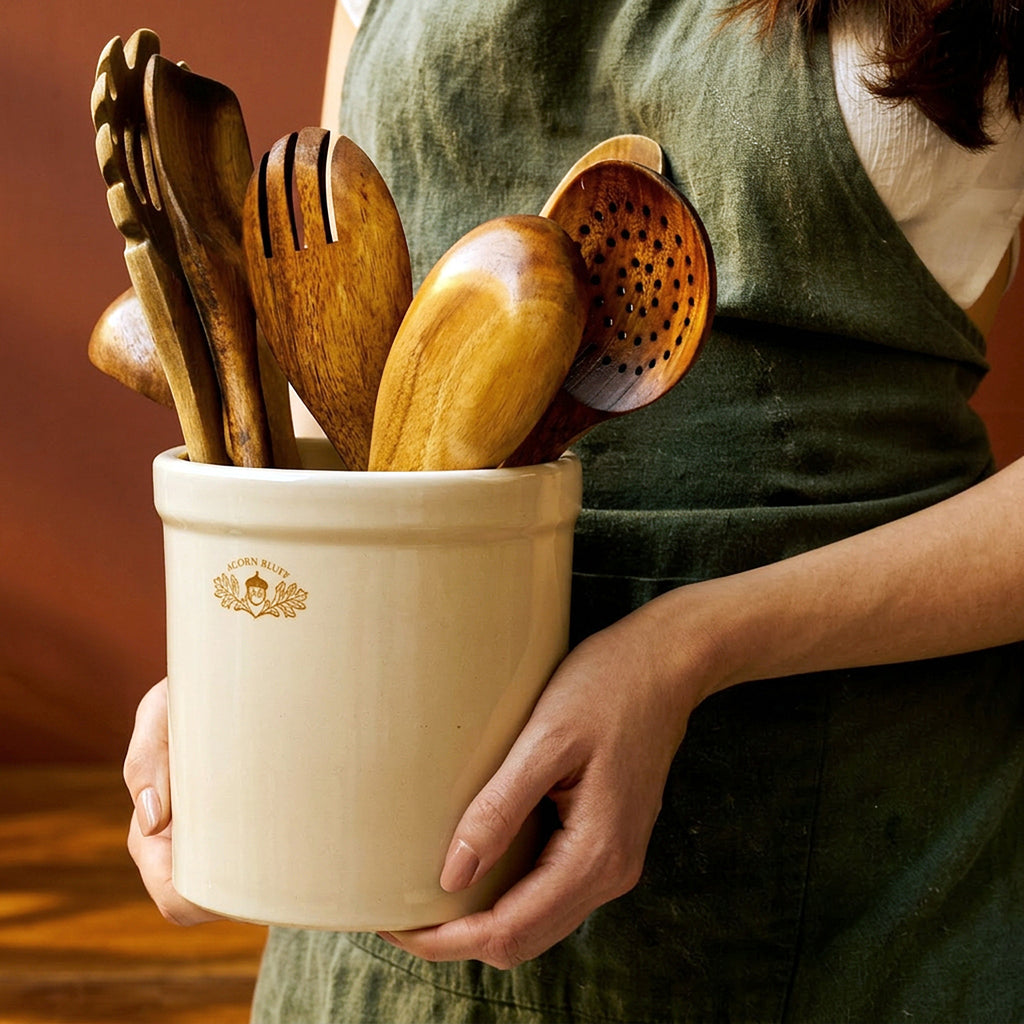 Stoneware 2 Quart Crock- FREE shipping. Made in America. – Acorn